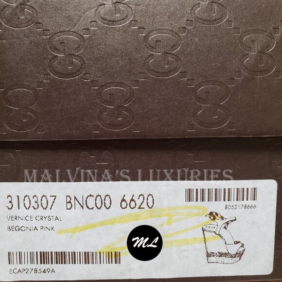 GUCCI SHOES HOLLIE PATENT LEATHER PLATFORM WEDGE ESPADRILLE SANDAL PINK 38.5 8.5 - Picture 12 of 12